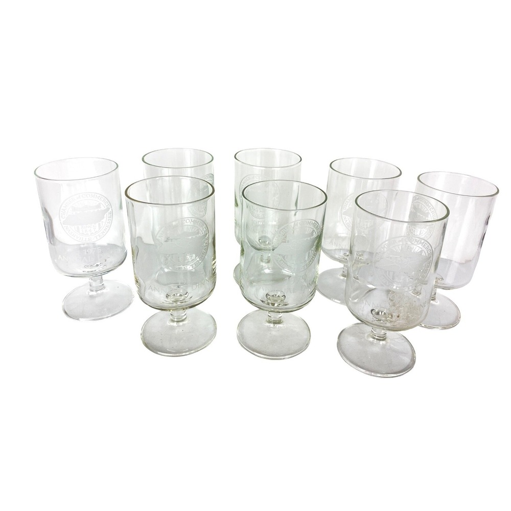 8 Cordial Glasses Nashville TN Chamber of Commerce 1975,1979,1980 Annual Dinners